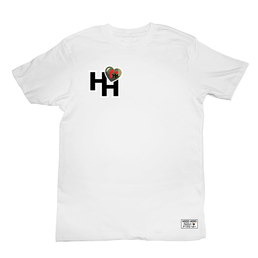 Hood Hero Camo HH Heart Tshirt