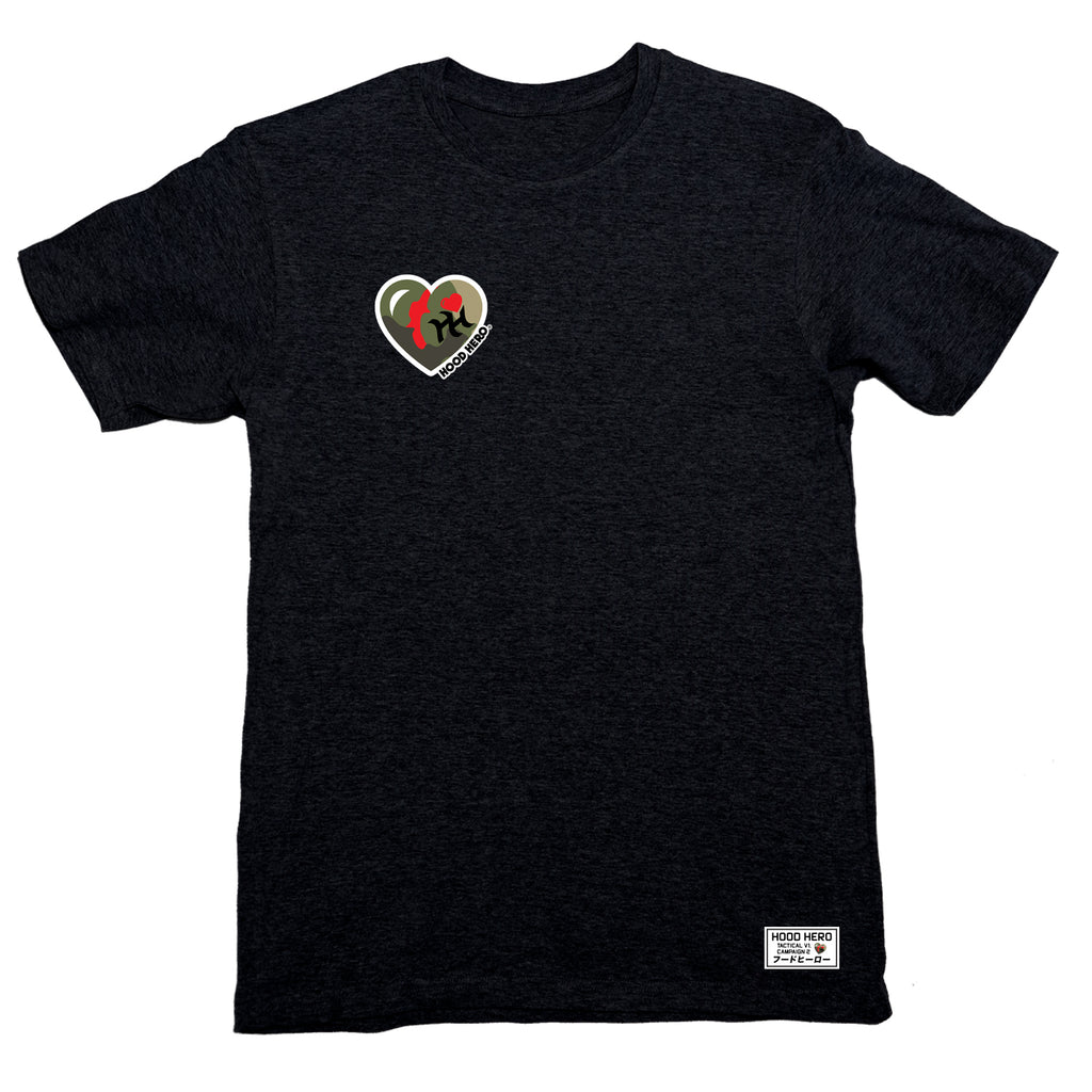 Hood Hero Small Camo Heart Tshirt