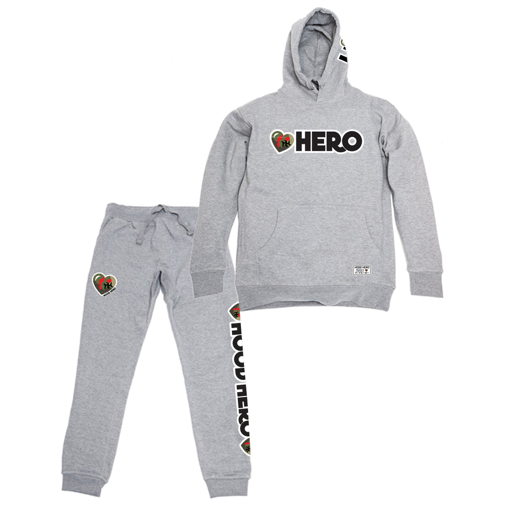 Hood Hero - Sweat Set - Heather Grey